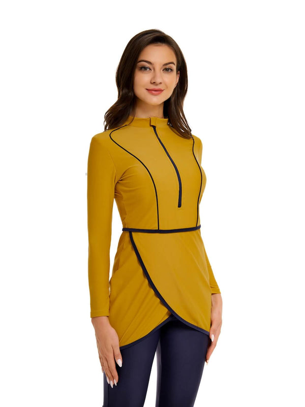 Solid Modest Burkini Swimwear 3-Piece Set – Oceana