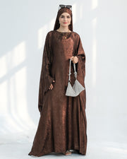 Satin Batwing Black Butterfly Abaya with Hijab