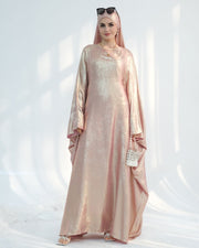 Satin Batwing Pink Butterfly Abaya with Hijab