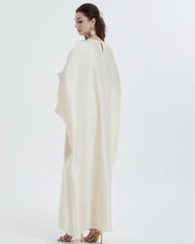 Elegant Satin Maxi Butterfly Abaya Crystal-Embellished Modest Dress