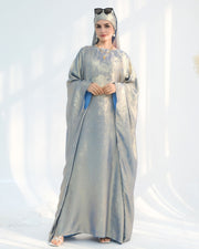 Satin Batwing Coffee Butterfly Abaya with Hijab