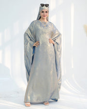 Satin Batwing Coffee Butterfly Abaya with Hijab