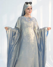 Satin Batwing Coffee Butterfly Abaya with Hijab