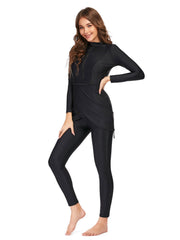 Solid Modest Burkini Swimwear 3-Piece Set – Oceana