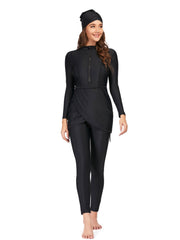 Solid Modest Burkini Swimwear 3-Piece Set – Oceana