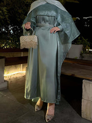 Simple Starry Cape Abaya for Women 2-Piece Set