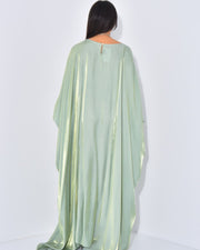 Solid Light Green Maxi Butterfly Abaya Dress