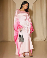 Printed Bodycon Part Butterfly Abaya