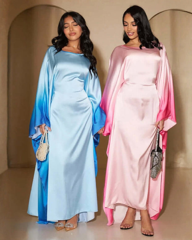 Printed Bodycon Part Butterfly Abaya