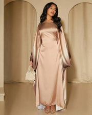 Printed Bodycon Part Butterfly Abaya