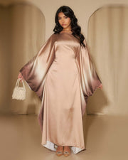 Printed Bodycon Part Butterfly Abaya