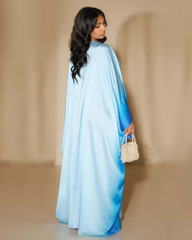 Printed Bodycon Part Butterfly Abaya
