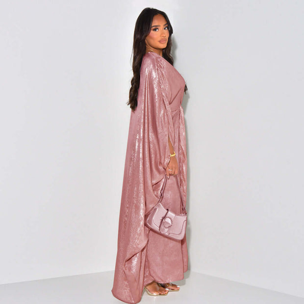 Chiffon Open Front Butterfly Abaya Dress