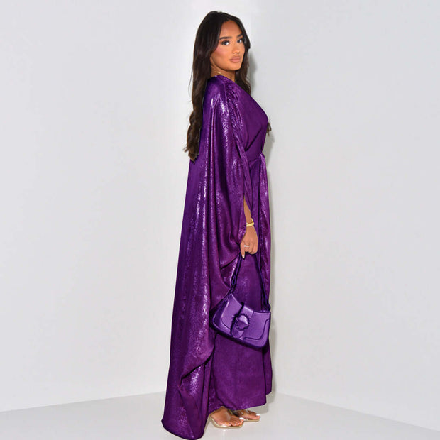 Chiffon Open Front Butterfly Abaya Dress
