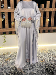 Satin Abaya Set 2 Pieces Inner Dress