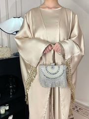 Satin Abaya Set 2 Pieces Inner Dress