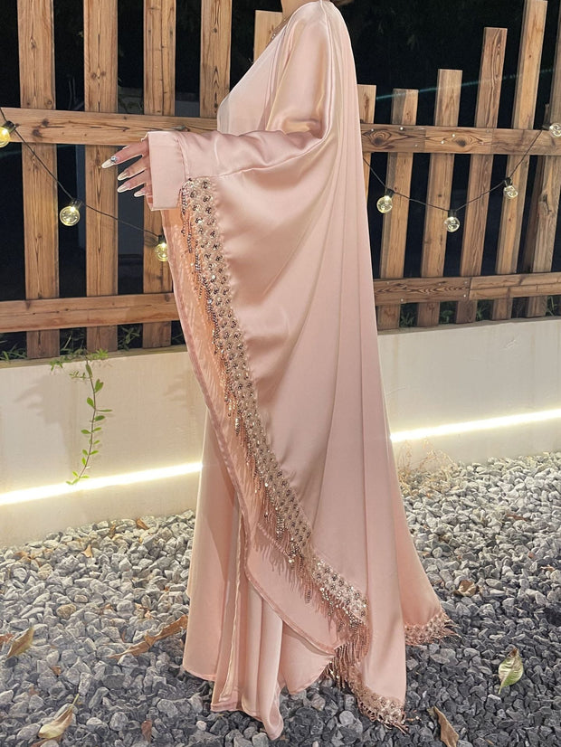 Satin Abaya Set 2 Pieces Inner Dress