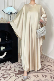 Satin Abaya Set 2 Pieces Inner Dress