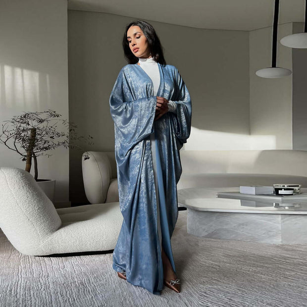 Satin Modest Open Front Abaya