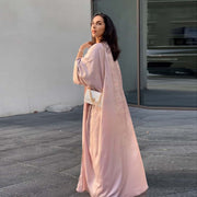 Satin Modest Open Front Abaya