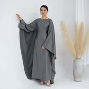Solid Color Drawstring Butterfly Abaya