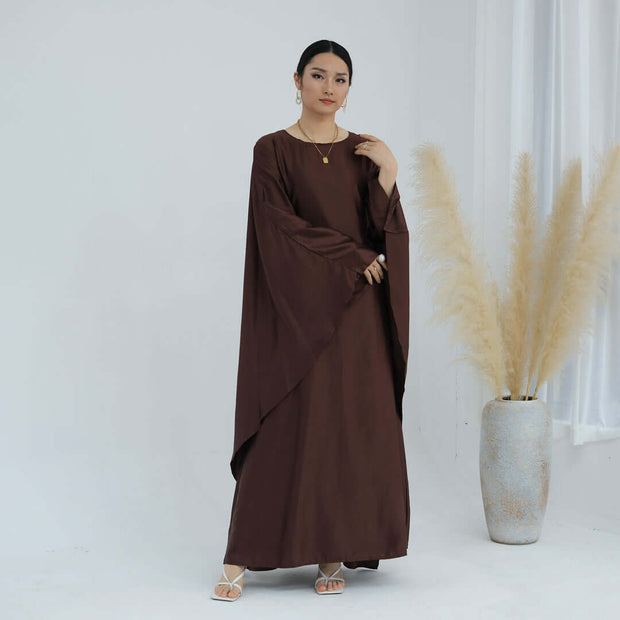 Solid Color Drawstring Butterfly Abaya