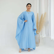 Solid Color Drawstring Butterfly Abaya