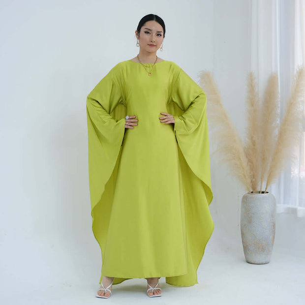 Solid Color Drawstring Butterfly Abaya