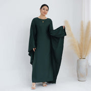 Solid Color Drawstring Butterfly Abaya
