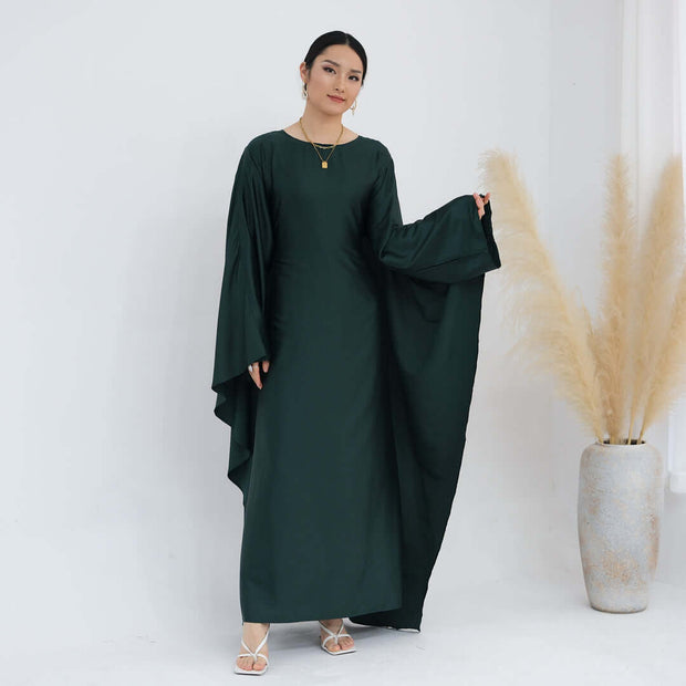 Solid Color Drawstring Butterfly Abaya