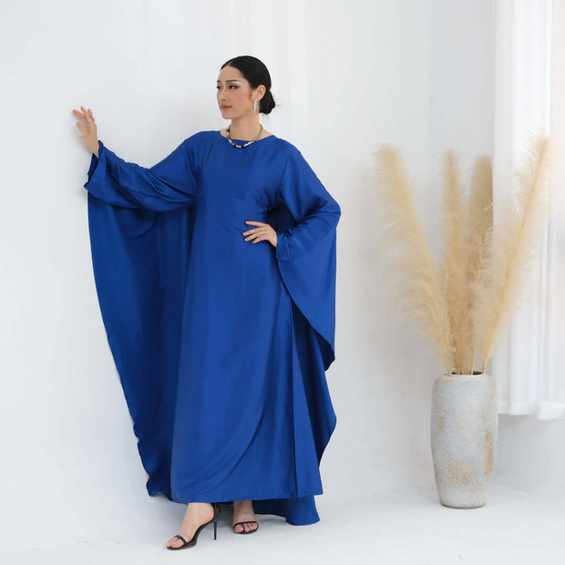 Solid Color Drawstring Butterfly Abaya