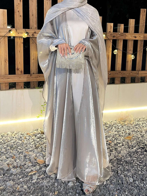 Solid Color Organza Minimalist Abaya Sets