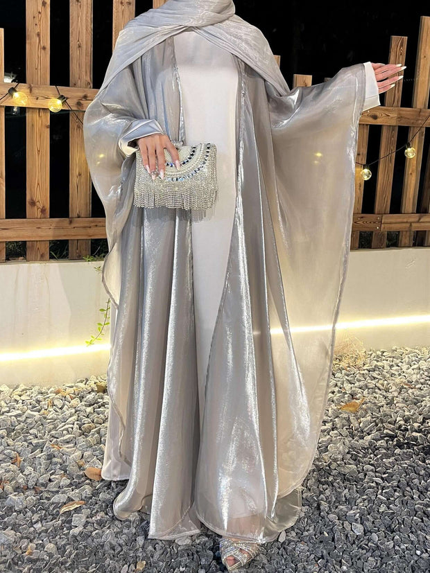Solid Color Organza Minimalist Abaya Sets