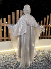 Solid Color Organza Minimalist Abaya Sets