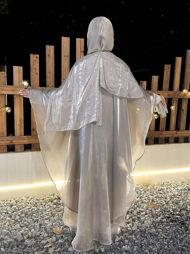 Solid Color Organza Minimalist Abaya Sets