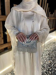 Solid Color Organza Minimalist Abaya Sets