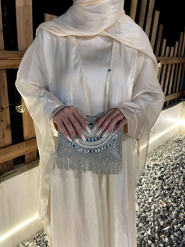 Solid Color Organza Minimalist Abaya Sets