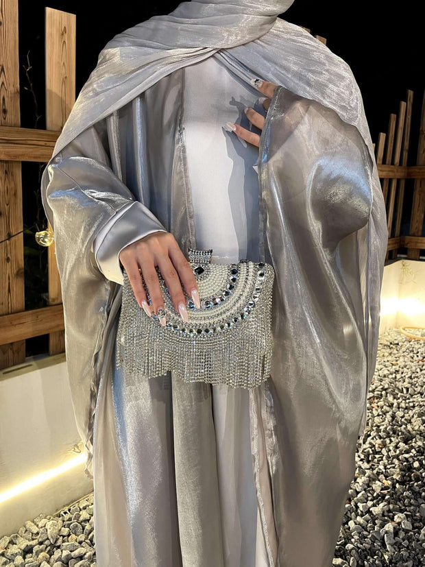 Solid Color Organza Minimalist Abaya Sets