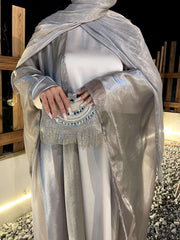 Solid Color Organza Minimalist Abaya Sets