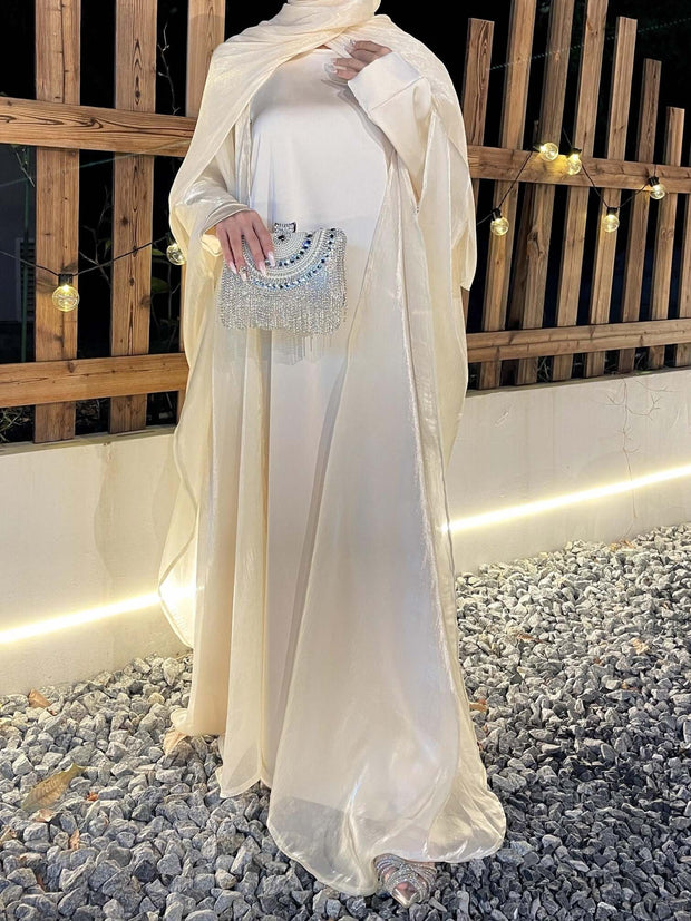 Solid Color Organza Minimalist Abaya Sets