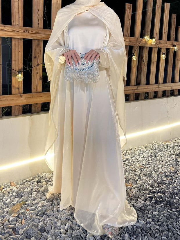 Solid Color Organza Minimalist Abaya Sets