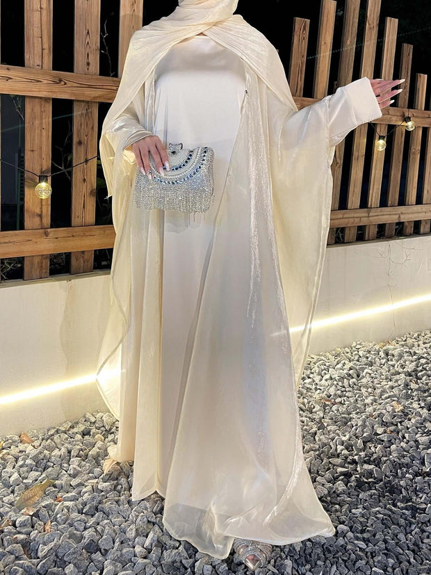 Solid Color Organza Minimalist Abaya Sets