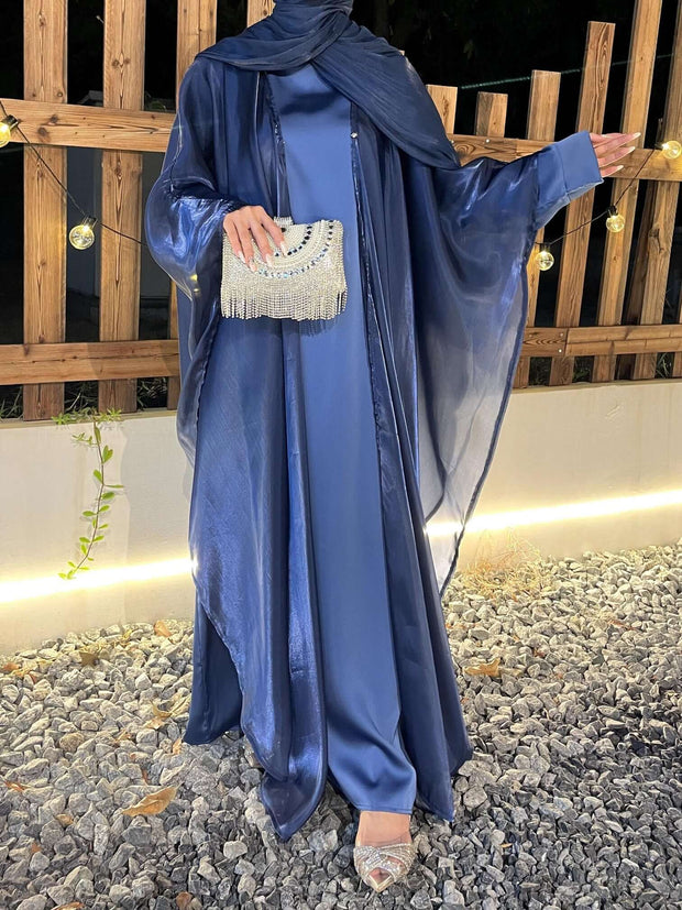 Solid Color Organza Minimalist Abaya Sets