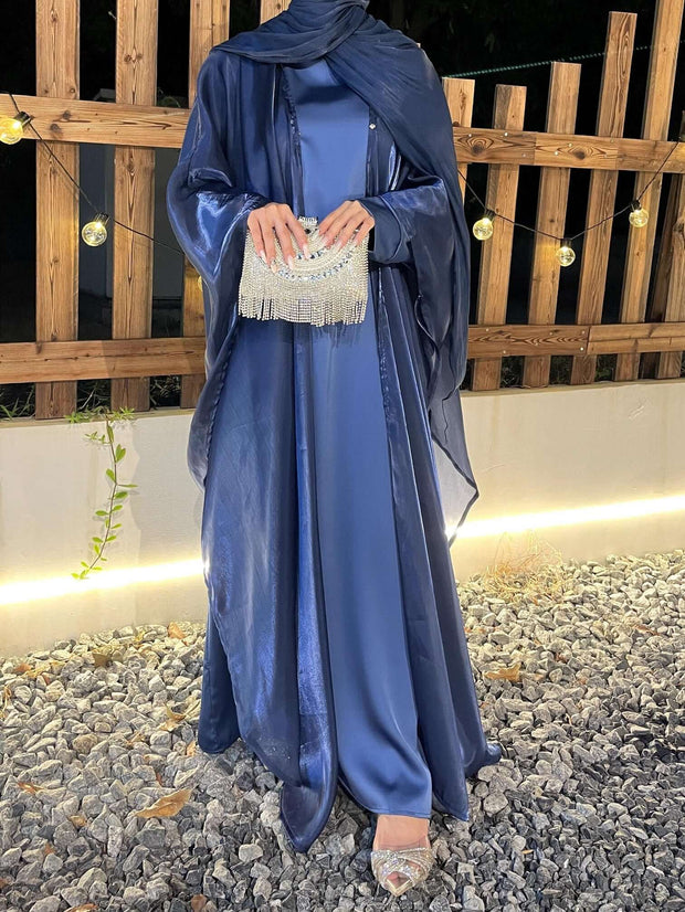 Solid Color Organza Minimalist Abaya Sets