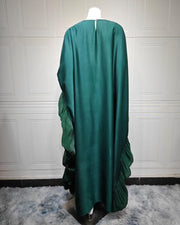 Upgraded Butterfly Abaya Dress with Pleated Floral Ruffle Sleeves