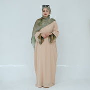Nida Abaya with Printed Cuffs and Hijab