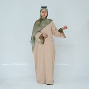Nida Abaya with Printed Cuffs and Hijab