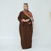 Nida Abaya with Printed Cuffs and Hijab