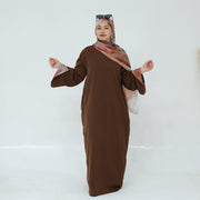 Nida Abaya with Printed Cuffs and Hijab