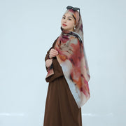 Nida Abaya with Printed Cuffs and Hijab